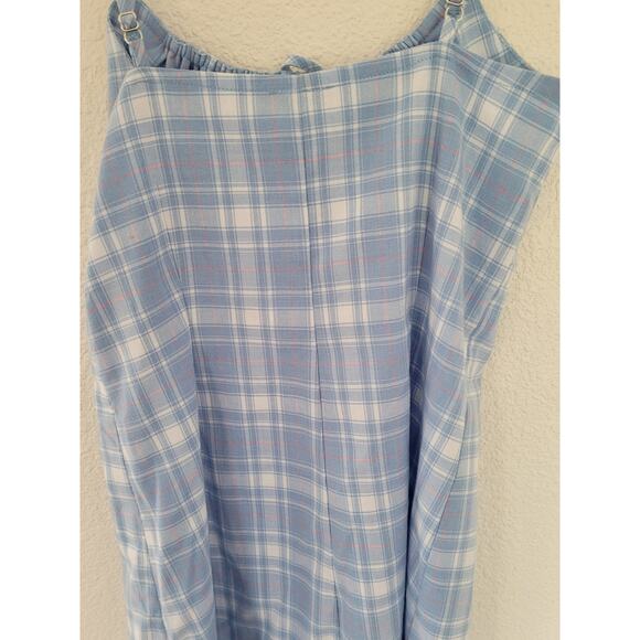 John Galt Women's One Size Gingham Blue Spaghetti Strap Dress‎ #P2 - Picture 4 of 5